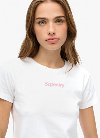 Superdry Bisiklet Yaka Beyaz Kadın T-Shirt W1011635A