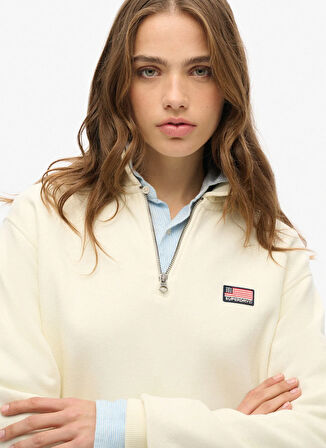 Superdry Fermuarlı Yaka Ekru Kadın Sweatshırt W2012234A