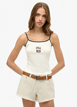Superdry U Yaka Beyaz Kadın Atlet W6012036A