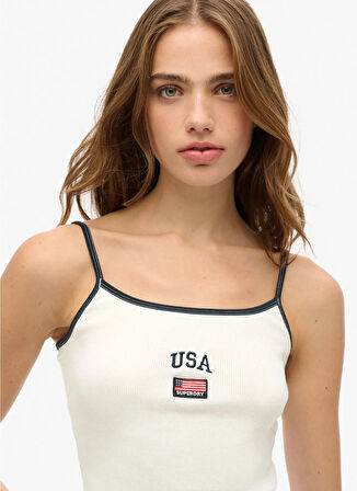 Superdry U Yaka Beyaz Kadın Atlet W6012036A