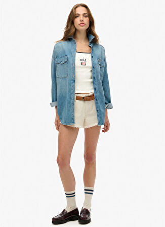 Superdry U Yaka Beyaz Kadın Atlet W6012036A