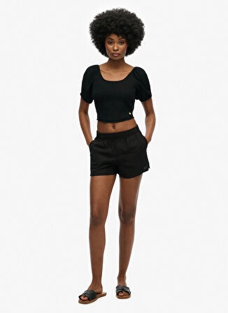 Superdry Normal Bel Normal Siyah Kadın Şort W7110450A
