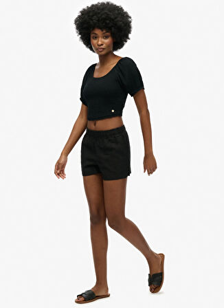 Superdry Normal Bel Normal Siyah Kadın Şort W7110450A