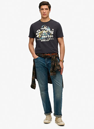 Superdry Bisiklet Yaka Lacivert Erkek T-Shirt M1012111A-6Q4_VL TOKYO RELAXED TEE