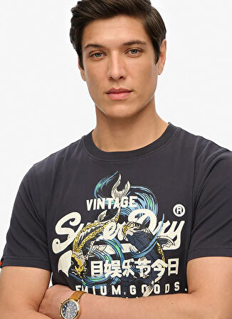 Superdry Bisiklet Yaka Lacivert Erkek T-Shirt M1012111A-6Q4_VL TOKYO RELAXED TEE