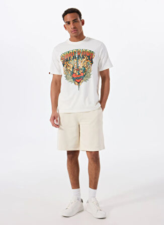 Superdry Bisiklet Yaka Beyaz Erkek T-Shirt M1012125A-U4Y_BIKER ROCK GRAPHIC LO