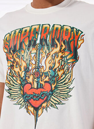 Superdry Bisiklet Yaka Beyaz Erkek T-Shirt M1012125A-U4Y_BIKER ROCK GRAPHIC LO