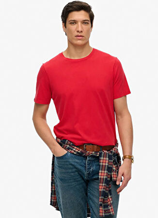 Superdry Bisiklet Yaka Kırmızı Erkek T-Shirt M1012140A-F7L_CLASSIC ESSENTIAL TEE