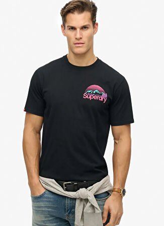 Superdry Bisiklet Yaka Siyah Erkek T-Shirt M1012175A-02A_CL GREAT OUTDOORS CHE