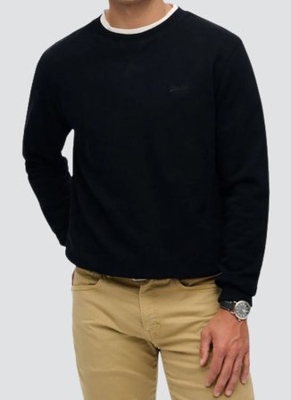 Superdry Bisiklet Yaka Siyah Erkek Sweatshırt M2013751A-1LC