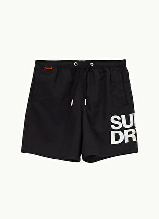 Superdry Siyah Erkek Şort Mayo SPORTSWEAR LOGO 17 SWIM SHORT
