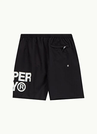 Superdry Siyah Erkek Şort Mayo SPORTSWEAR LOGO 17 SWIM SHORT