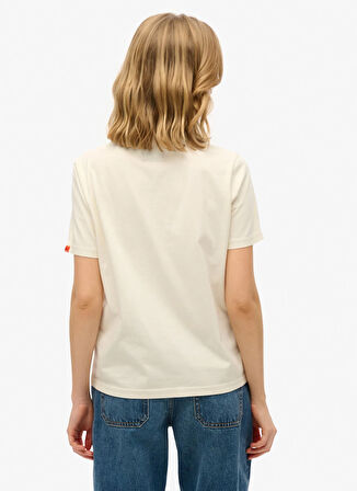 Superdry Bisiklet Yaka Krem Kadın T-Shirt W1011614A