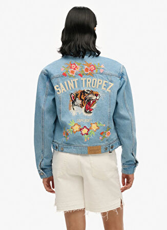 Superdry Mavi Kadın Denim Ceket W5011855A