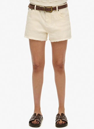 Superdry Normal Bel Normal Ekru Kadın Denim Şort W7110448A