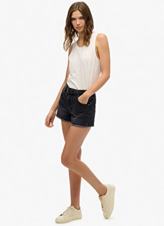 Superdry Normal Bel Normal Siyah Kadın Denim Şort W7110448A