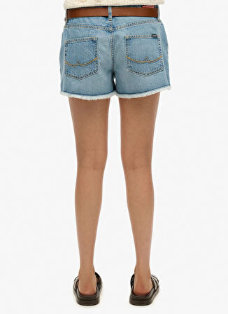 Superdry Normal Bel Normal Mavi Kadın Denim Şort W7110448A
