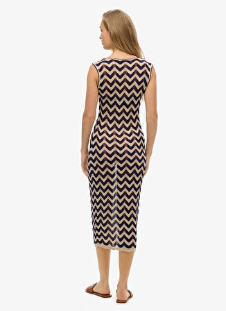 Superdry Halter Yaka Lacivert Uzun Kadın Elbise W8011848A