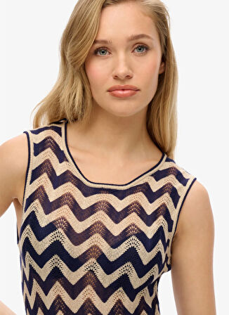 Superdry Halter Yaka Lacivert Uzun Kadın Elbise W8011848A