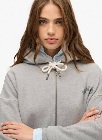 Superdry Kapüşon Yaka Koyu Antrasit Kadın Sweatshırt W2012448A