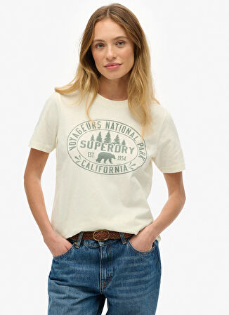 Superdry Baskılı Beyaz Kadın T-Shirt W1011762A