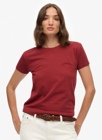 Superdry Bordo Kadın Logo Baskılı T-Shirt W1011346A