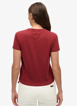 Superdry Bordo Kadın Logo Baskılı T-Shirt W1011346A