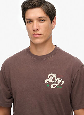 Superdry Bisiklet Yaka Düz Kahve Erkek T-Shirt M1012261A-77K