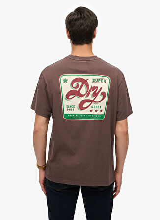 Superdry Bisiklet Yaka Düz Kahve Erkek T-Shirt M1012261A-77K