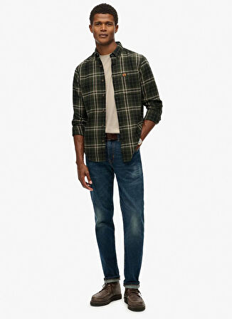 Superdry Regular Fit Haki Kareli Erkek Gömlek M4011047A-H7J