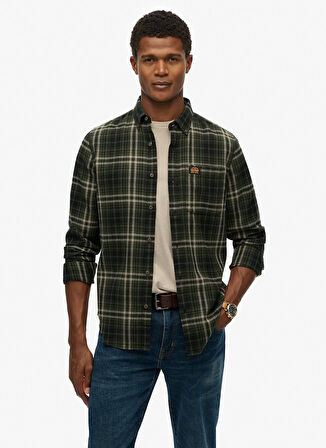 Superdry Regular Fit Haki Kareli Erkek Gömlek M4011047A-H7J