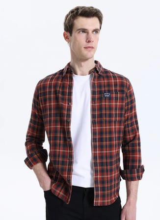 Superdry Kırmızı Erkek Regular Fit Kareli Gömlek M4011047A-H8O