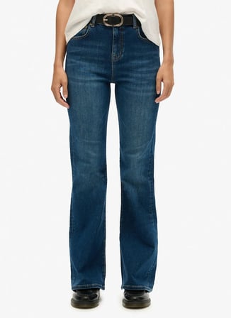 Superdry W7011261A Indigo Kadın Yüksek Bel Flare Denim Pantolon