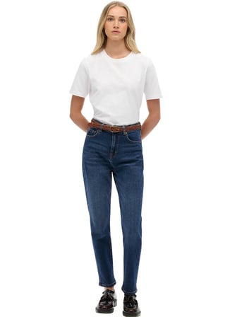 Superdry W7011263A Indigo Kadın Yüksek Bel Mom Fit Denim Pantolon