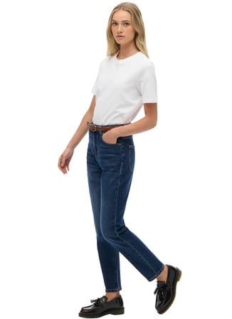 Superdry W7011263A Indigo Kadın Yüksek Bel Mom Fit Denim Pantolon