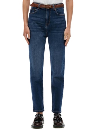 Superdry W7011263A Indigo Kadın Yüksek Bel Mom Fit Denim Pantolon