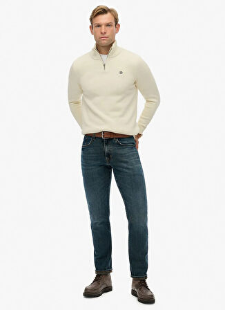 Superdry Dik Yaka Regular Fit Düz Krem Erkek Kazak M6110706A-22C