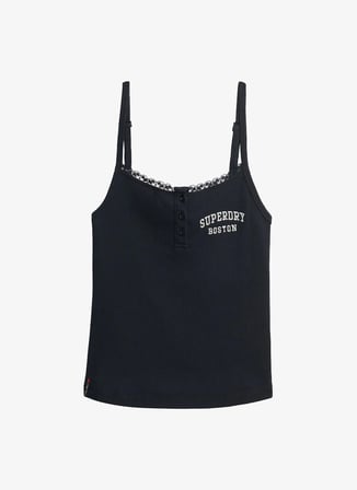 Superdry Lacivert Kadın Logo Baskılı Atlet W6012154A