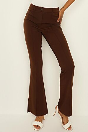 Kadın Paçası Yırtmaçlı İspanyol Paça Pantolon