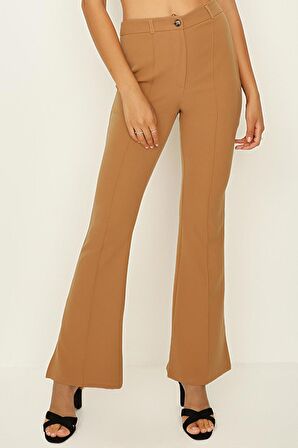 Kadın Paçası Yırtmaçlı İspanyol Paça Pantolon