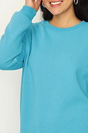 Kadın Şardonlu Basic Örme Sweatshirt