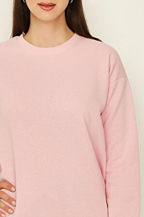 Kadın Şardonlu Basic Örme Sweatshirt