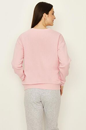 Kadın Şardonlu Basic Örme Sweatshirt