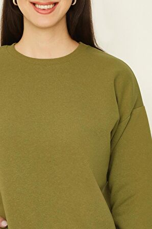 Kadın Şardonlu Basic Örme Sweatshirt