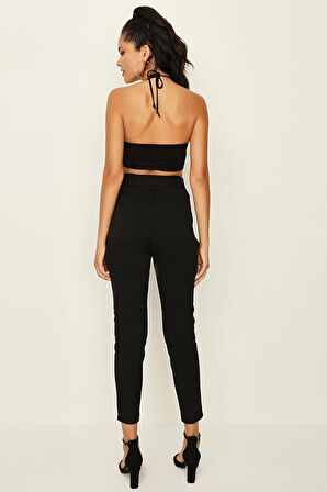 Kadın Kuşaklı Bilek Boy Cigarette Pantolon