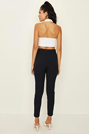 Kadın Kuşaklı Bilek Boy Cigarette Pantolon