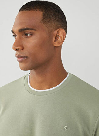Hackett Bisiklet Yaka Haki Erkek Sweatshırt HM581165