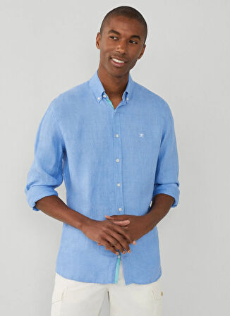 Hackett Slim Fit Gömlek Yaka Mavi Erkek Gömlek HM309839
