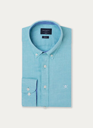 Hackett Slim Fit Gömlek Yaka Turkuaz Erkek Gömlek HM309839