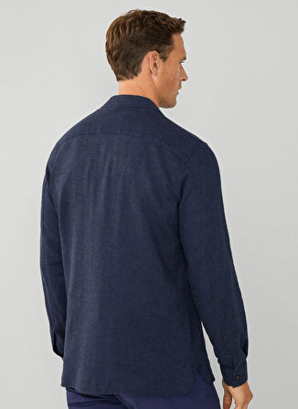 Lacivert Erkek Slim Fit Gömlek Ceket HM309834